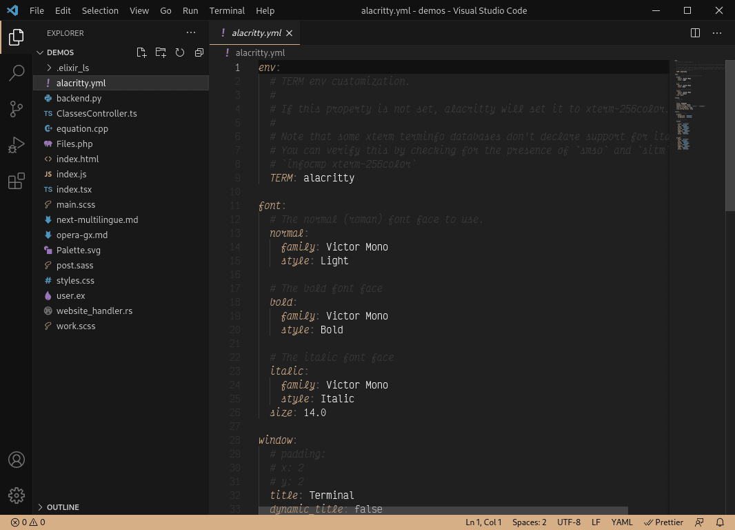 yaml- screenshot